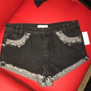 Black Detailed Shorts by Sea Gypsies Size M - NWT